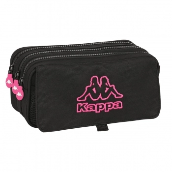 Portatodo Triple Kappa Black and pink Negro (21,5 x 10 x 8 cm)