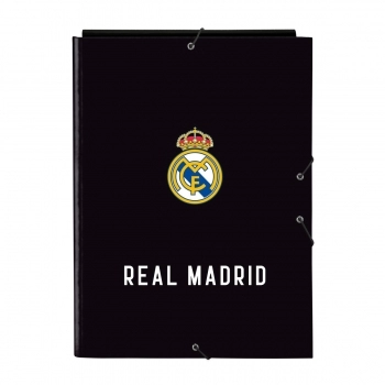 Estuche Escolar Real Madrid C.f. Negro Blanco (22 X 5 X 8 Cm) con
