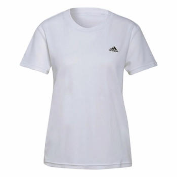 Camiseta de Manga Corta Mujer Adidas  Aeroready D2M Sport  Blanco
