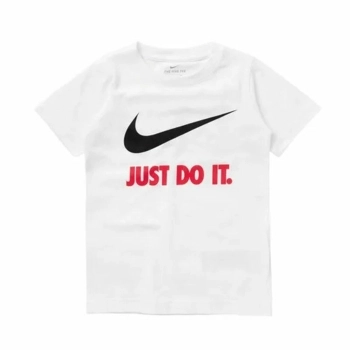 Camiseta de Manga Corta Infantil Nike Swoosh Just Do It Blanco