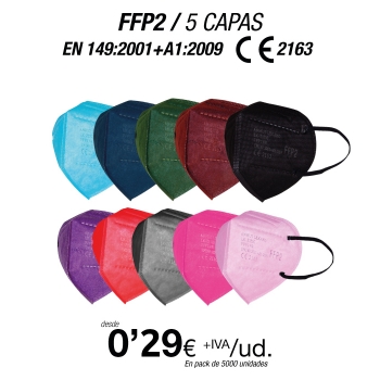 FFP2 Colores Variados con certificacion europea