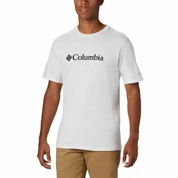 Camiseta de Manga Corta Hombre Columbia  Basic Logo Blanco