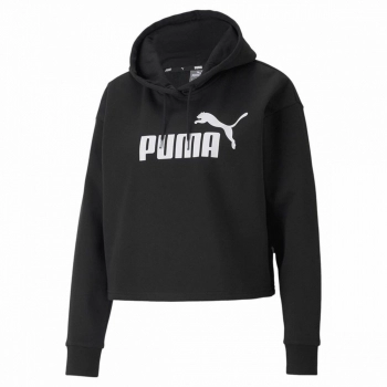 Sudadera con Capucha Mujer Puma Essentials Cropped Logo Negro