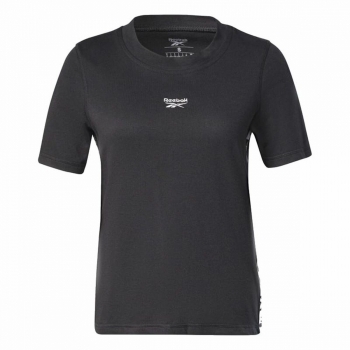 Camiseta de Manga Corta Mujer Reebok Tape Pack Negro Camiseta de Manga Corta Mujer Reebok Tape Pack Negro