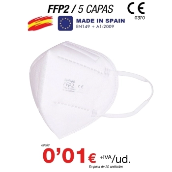 Mascarillas FFP2 Made in Spain Calidad Premium con certificado 0370-4121-PPE/B