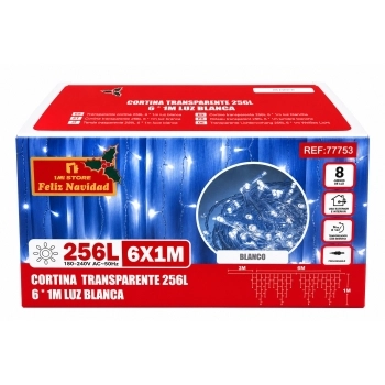 Cortina Transparente 6x1m Luz Blanca
