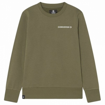 Sudadera sin Capucha Niño Converse WordMark Crew Oliva Sudadera sin Capucha Niño Converse WordMark Crew Oliva