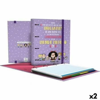 Carpeta de anillas Grafoplas Carpebook Mafalda Lila A4 (2 Unidades)