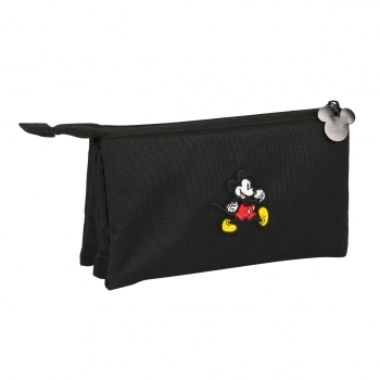Portatodo Triple Mickey Mouse Clubhouse Premium Negro (22 x 12 x 3 cm)
