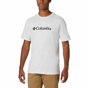 Camiseta Deportiva de Manga Corta Columbia Basic Logo Blanco