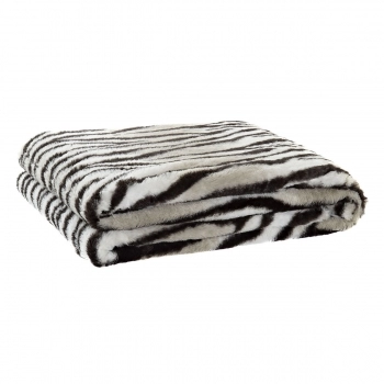 Manta DKD Home Decor Salvaje Negro Gris Blanco (150 x 200 x 2 cm)