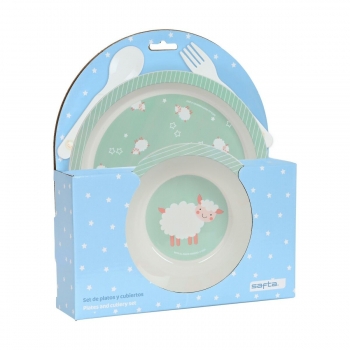 Set de Menaje Infantil Safta Ovejita Poliuretano (4 Piezas)