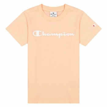 Camiseta de Manga Corta Infantil Champion Crewneck T-Shirt Rosa