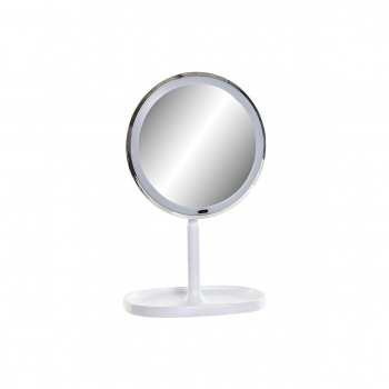 Espejo de Aumento con LED DKD Home Decor Blanco Plástico (20 x 20 x 33 cm)