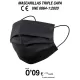 Pack 5000 uds Mascarillas Higiénicas Negras de tres capas CE Pack 5000 uds Mascarillas Higiénicas Negras de tres capas CE