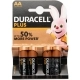 Duracell Plus Pilas Alcalinas AA +50% Extra Life 4uds