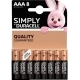 Duracell Simply Pilas Alcalinas AAA 8uds